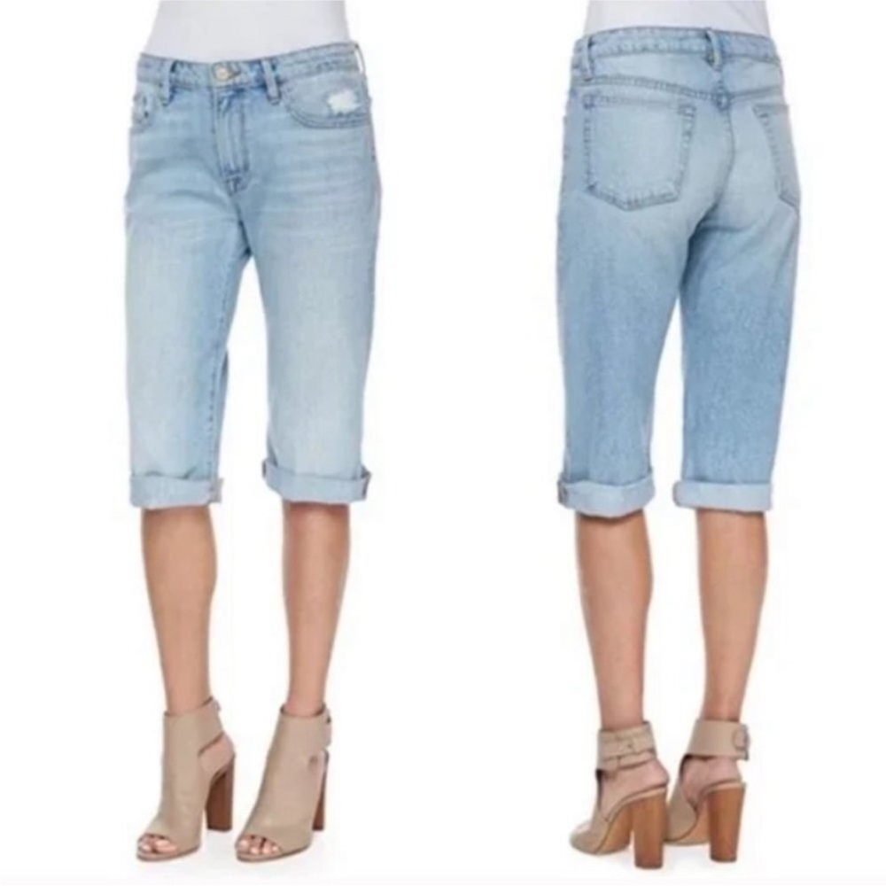NWT Frame Denim Parkview Wash Long Boyfriend Shorts Size 29